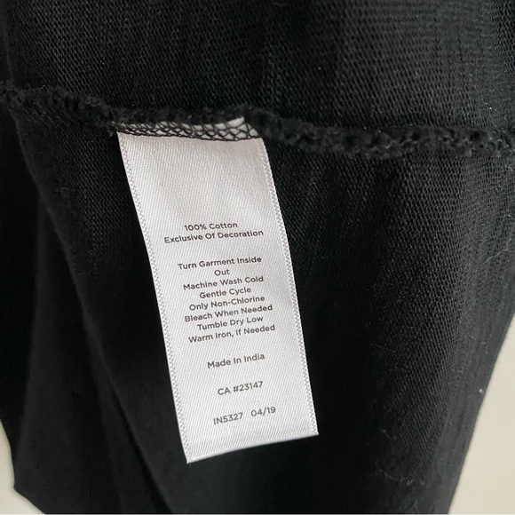 Talbots Embroidered V Neck Short Sleeve Cotton Shift Dress Black White Medium - Picture 4 of 7